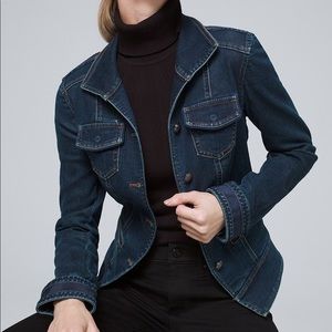 White House Black Market denim band jacket